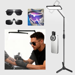 Tattoo shading pro Tattoo Lights With Stand,Polarized LED Tattoo Work Light With Tattoo Vision Lenses& 52mm Cpl, Adjustable Standing Lamp for Tattoo Artist, Tattoo Studio, Office,Bedroom
