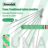 Tuma Tattoo Needles: Disposable Closed-End Round Needles with Thickened Cutting Thread Needles
