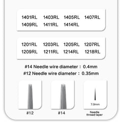 Tuma Tattoo Needles: Disposable Closed-End Round Needles with Thickened Cutting Thread Needles