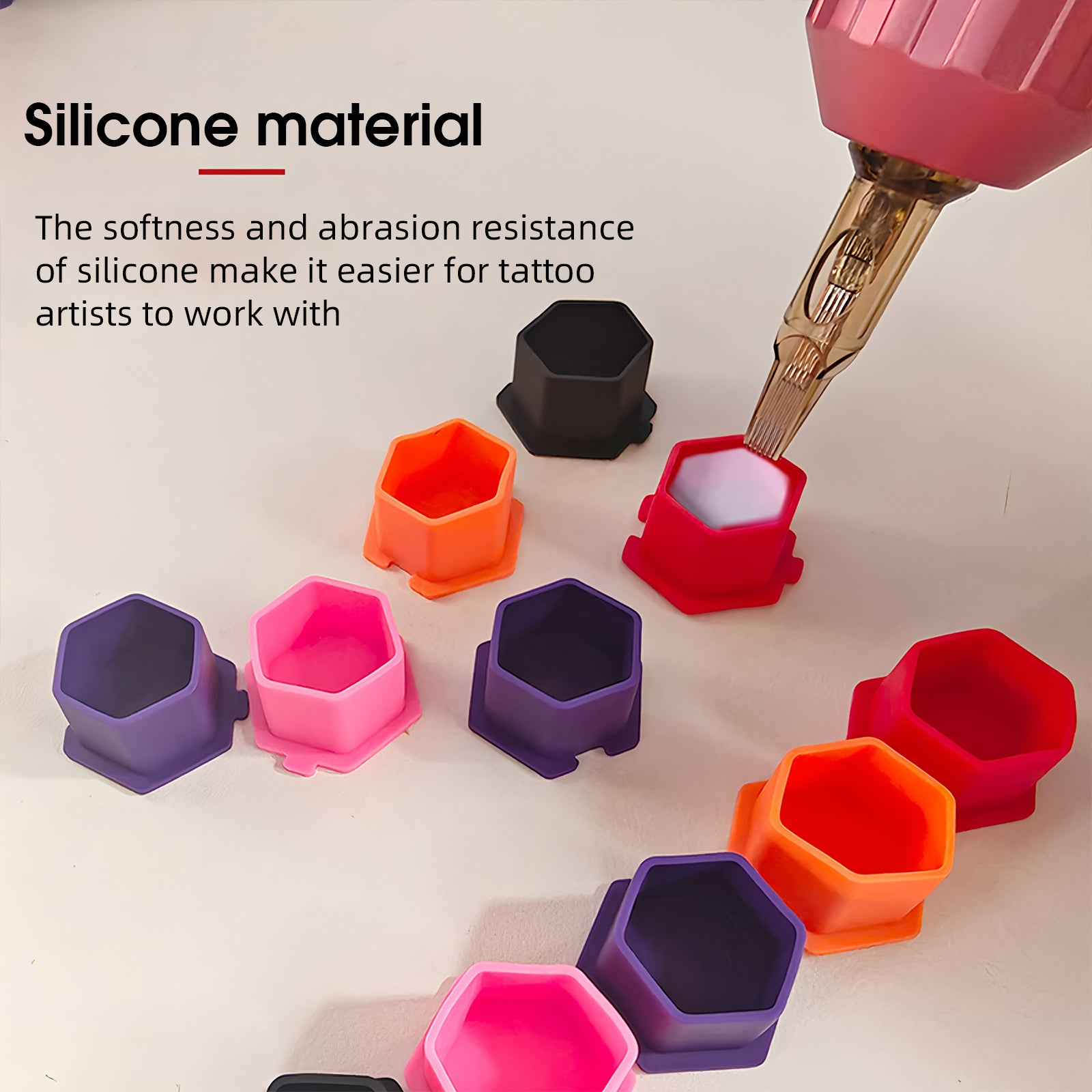 Tattoo Ink Caps Disposable Silicone Pigment Cup 200Pcs/Set