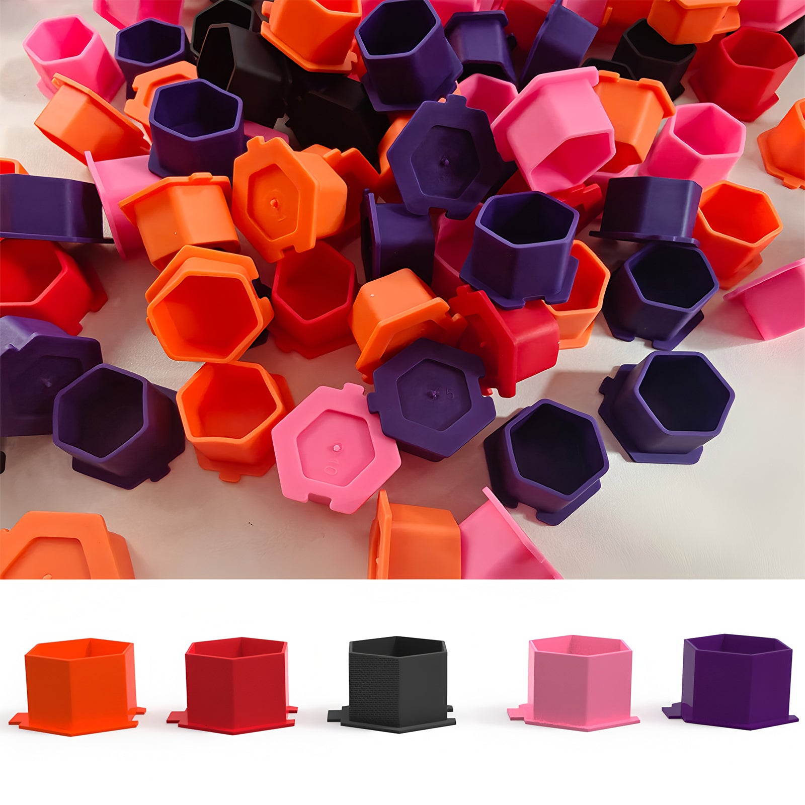 Tattoo Ink Caps Disposable Silicone Pigment Cup 200Pcs/Set