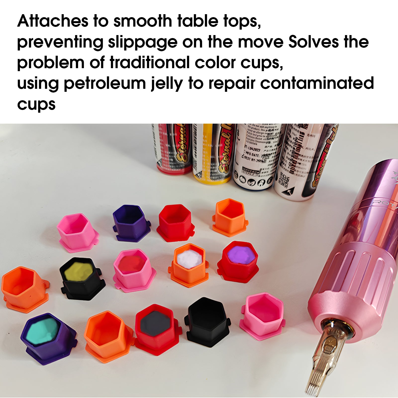 Tattoo Ink Caps Disposable Silicone Pigment Cup 200Pcs/Set