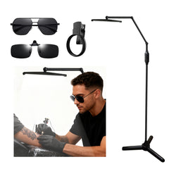 Tattoo shading pro Tattoo Lights With Stand,Polarized LED Tattoo Work Light With Tattoo Vision Lenses& 52mm Cpl, Adjustable Standing Lamp for Tattoo Artist, Tattoo Studio, Office,Bedroom