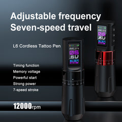 Tattoo Pen All-in-One Machine with Adjustable Stroke Wireless Tattoo Professional Line Cutting and Shading Equipment
