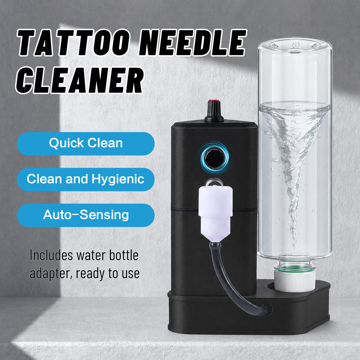 Tattoo Needle Cleaner Auto Sensor Needle Washer for Tattoo Pens Water bottle compatible with 28mm bottle openings