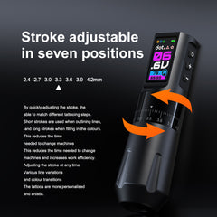 Tattoo Pen All-in-One Machine with Adjustable Stroke Wireless Tattoo Professional Line Cutting and Shading Equipment